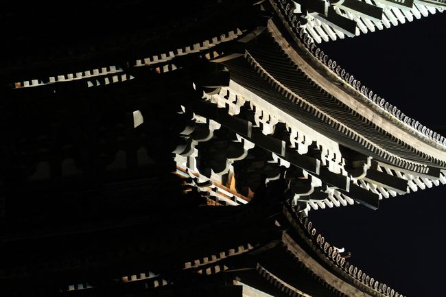 しあわせ回廊 なら瑠璃絵<br /><br />★ 今日のテーマ　”三脚無しでどれだけ撮れるか”<br /><br />いつもライトアップイベントの時には三脚を持っていくのですが、今日はあえて三脚無しで挑みました。<br /><br />いつもいつも三脚を使っていると、撮影に対する工夫がなかなか進展せず、技術的にも伸びがあまり見込めないと思うので、たまには三脚を持たずにライトアップを撮りに出かけるのも大切かなと思っています。<br />