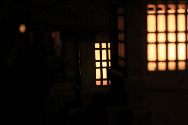 春日大社万燈籠<br /><br />これで春日大社の本宮拝観はおわり。<br /><br />この時点で時間が２０：３０分近くになり、もうなら瑠璃絵の消灯時間となってしまいました。<br /><br />早い、せめて２１時まで点灯して欲しいかも　(+_+)<br /><br />