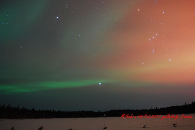 ２日目　赤っぽいオーロラ出現！セクスィ〜ですね。