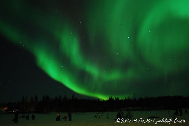 ３日目　カーテンオーロラ参上！この時激しく動いてました。まるでオーロラのダンスショーみたい！