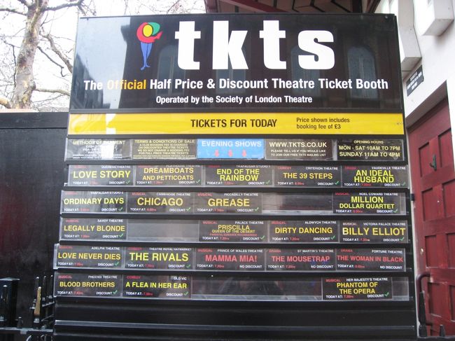 こんな感じで当日券の状況が張り出してあり