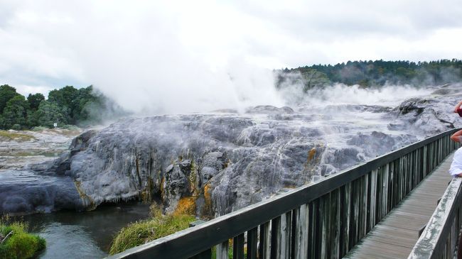 ボフツ間欠泉をまじかで見物。<br />木道が展望台まで続いていますが、ここで引き返しました。<br />ツアーのため時間不足で、ゆっくりできない状態でした。
