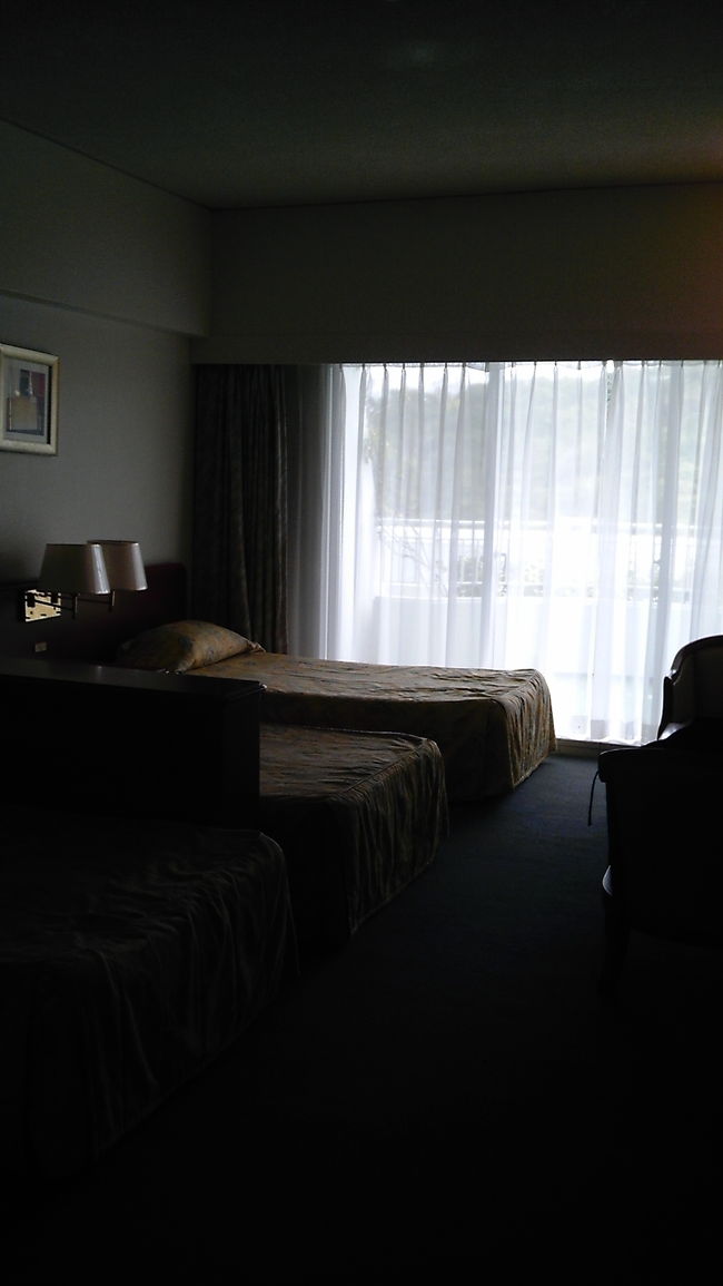 「沖縄かりゆしビーチリゾート・オーシャンスパ」<br /><br />格安すぎるホテル・・・1泊ルームチャージ12000円でした。<br /><br />ファミリー専用の部屋？ベッドが4つならんでいました。<br /><br />安いからしょうがないんですけど・・・昭和な部屋でした。家具は傷だらけ、ベッドのスプリングは×。でも、掃除はできるよね・・・ベランダはごみがたまっていました。