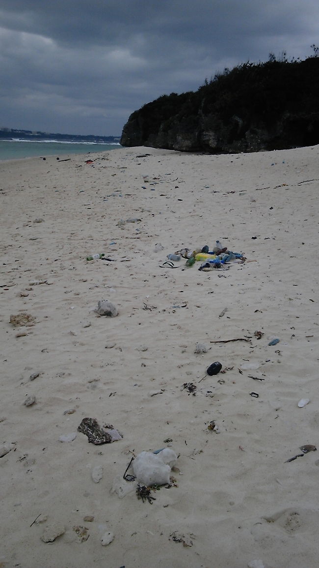 翌日は朝食もホテルで摂らないで、本部の沖縄そばに行こうと早めに出発。<br /><br />名護では日本ハムの初戦ということで、ちょっと渋滞しましたが無事通過。<br /><br />沖縄そば屋さんに行く前に、瀬底島のビーチに寄りました。きれいな白い砂・・・遠めに見ると、そんな感じでしたが、近くに行くとゴミの山・・・残念。シーズン前にはきれいにするのかな〜？でも、ビーチにはカップルも結構来ていて、みんなのんびり海を眺めていました。