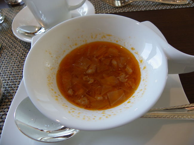 ミネストローネスープ。<br />しっかりとした味付けでした。