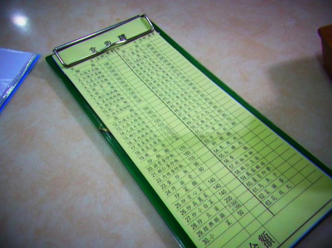 注文はこの票に数を書き込んで、店員さんに渡します。<br />こちらの店員さんは有名店のわりにゆるくて、<br />iPodから音楽を流して歌ってました(笑)