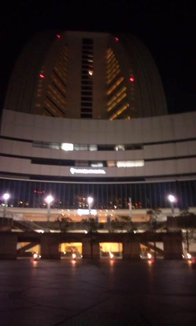 全景です。<br />いわゆる「ヨットの帆」型をした外観のやつです。<br /><br />隣にあるパンパシフィックホテル東急はプライベートで泊まったことありましたが、ここは初めてです。