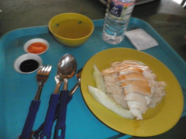 チャイナタウンをウロウロして天天海南チキンライスを食べにきました。昼時だったので行列してました。チキンライスおいしかったー。今回はご飯で全然失敗しませんでした。