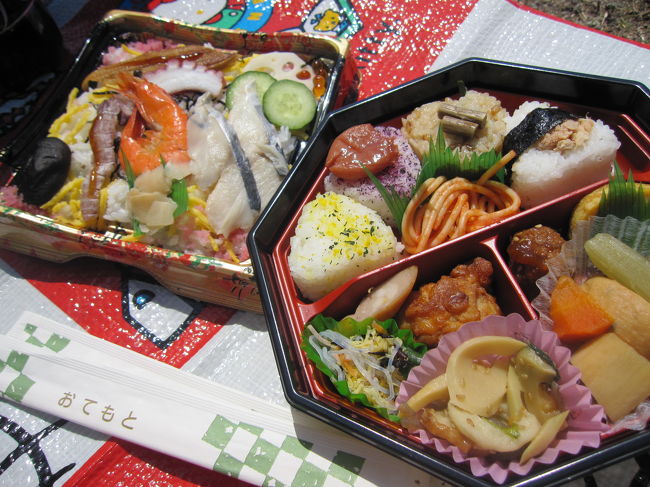 スーパーで買っておいたお弁当をいただく。<br /><br />外で食べるのは気持ちいい。<br />