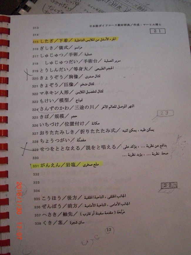 口車に乗せられ（？）４種類の香油を買ってしまいました。 <br />３個買うと、４個目タダって言うし。 <br /><br />買おうとしてた、香水瓶も１つ付けてくれるって言うし。 <br />結局、交渉して <br />大きな香水瓶３つと、アロマ用に使うガラス瓶も付けてもらいました。 …満足（笑） 言ってみるものです。<br /><br />買い終わって休憩してると <br />日本語を勉強してる人のテキストが置いてありました。