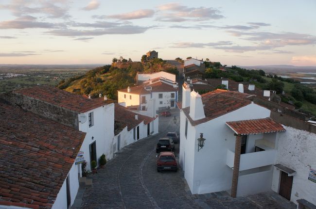 夕陽に照らされた街