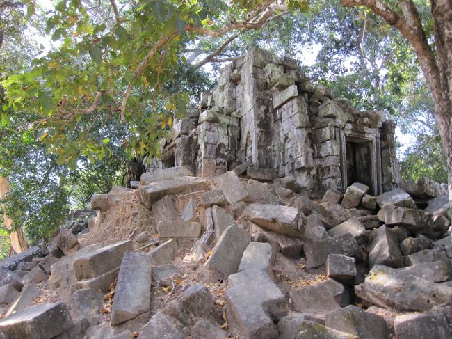 木の葉の合間から入って来る日差しが遺跡を照らしていて美しいです。