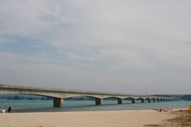 古宇利島は沖縄本島の本部半島の北東部に位置する。<br />この古宇利大橋は、通行無料の橋としては最長の２ｋ。<br />でも、もうすぐ伊良部大橋3.6Kがかかることにより<br />1位の座を明け渡すことに。