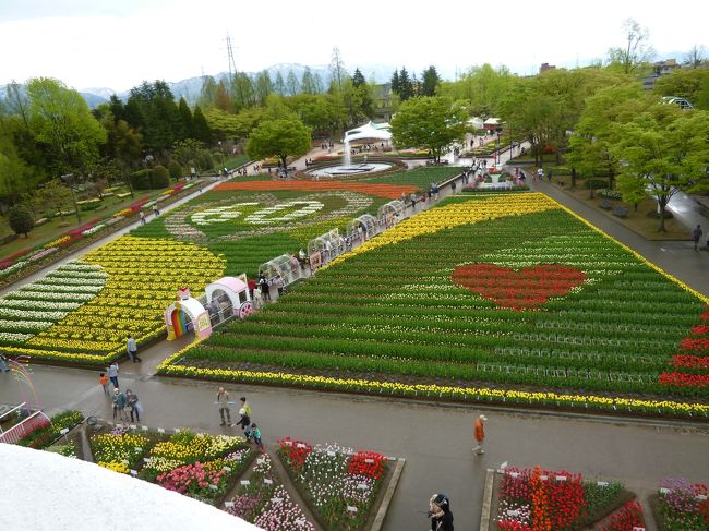 チューリップタワーに登ってみました。地上絵が美しい。