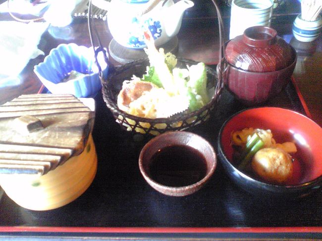 ならまち中、いろいろまわった結果、<br />『はり新』で昼ご飯を食べることに。<br /><br />決め手は、「天ぷら」。<br /><br />ここの店は「かみつみち弁当」が有名ですが、<br />1500円のセットに。<br /><br />あっさりとしているので、暑さにまいった体にちょうど良かったです。