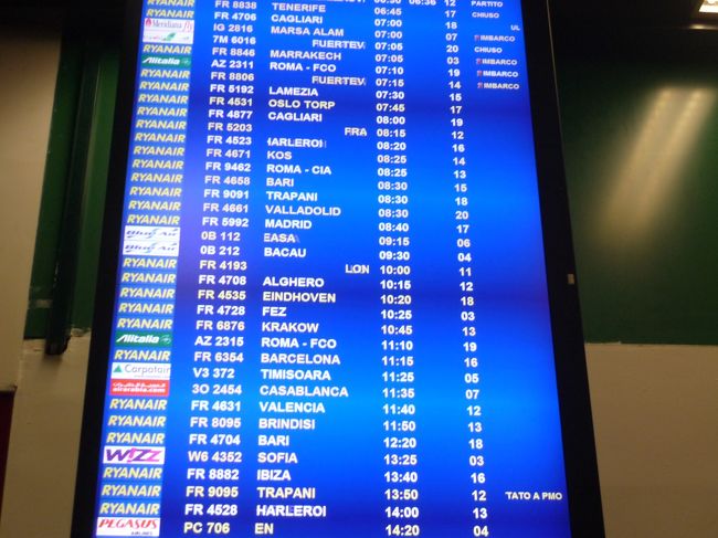 ほとんどライアンのフライトです。<br />他もあるけどほぼLCCのキャリアでした。<br />ベルガモはLCCの拠点ですね。