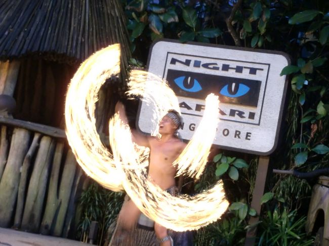 まずは、エントランス近くで行われる「トライバルダンスショー」を。<br />（19:00〜　約20分）<br /><br />勇壮な踊り、吹き矢、ファイヤーダンスなど、迫力あるパフォーマンスで、観客を巻き込みながら盛り上がります。