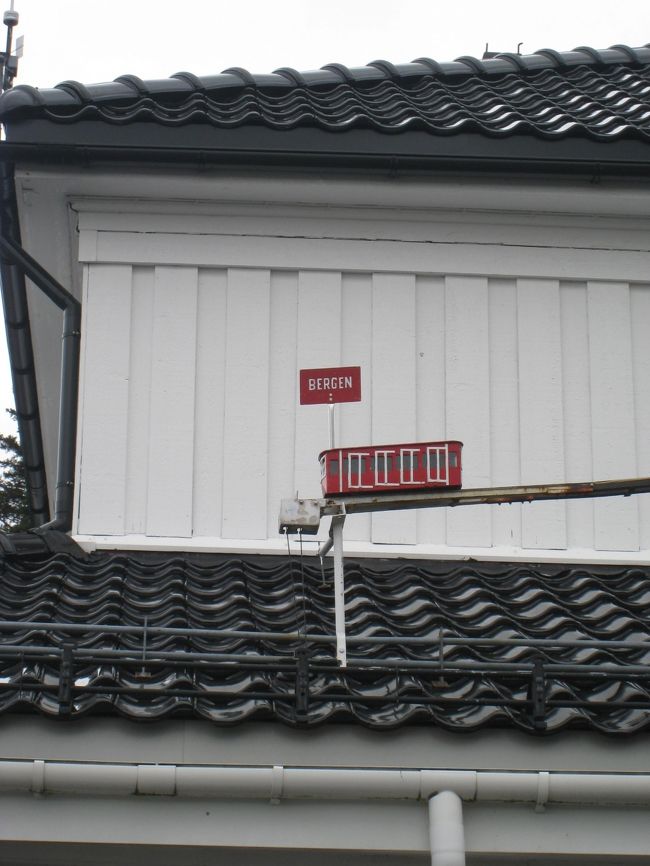 山頂のケーブルカー乗り場。<br /><br />ケーブルカーの様子を表しています。