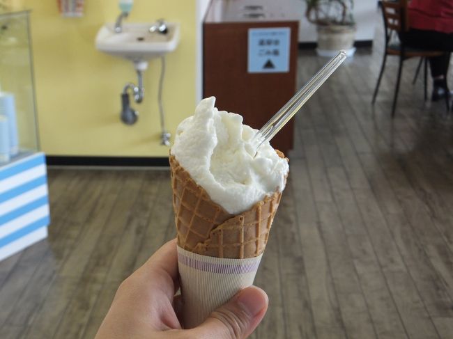 メニュー：岩戸の塩。<br />甘いのに後味に塩が効いている感じでおいしかったです。<br />みんなで違う味を買って食べ比べしたのですが、どれも味が濃くておいしかったです。