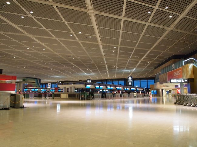 【1日目】ひたすら、ただひたすらに移動…<br /><br />悠長に構えていたら、早速新幹線に乗り遅れる始末…（←<br />重いスーツケース持って、エスカレーター駆け上がったことは忘れない！！（笑<br />成田までは夜行バスで向かいました。飛行機やバスで爆睡できたことが無いので寝れないだろうな〜と思っていましたが、予想通り眠れず（笑<br /><br />長時間のバス移動を経て、やっと成田空港到着です！<br />予定より早く着いたみたいで、成田空港自体開港してなかった！<br />ってことで、一番乗り〜。誰もいない〜。