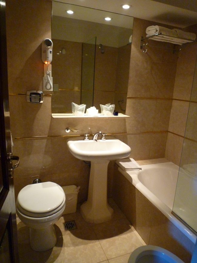 ホテルバスルーム<br />シャワーは固定ですが湯量はたっぷりです。<br />