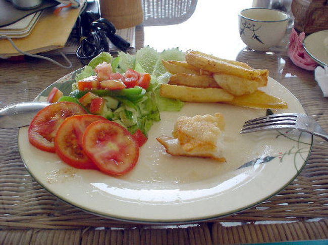 ﾜﾀｸｼはフィッシュ＆チップス、ﾊﾟｰﾄﾅｰはカレーライス。<br /><br />Fish &amp; Chipsは魚が淡水魚のせいか、もう一つだった。<br /><br />カレーは美味しいほうだった。 