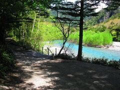 繰り返しになりますが、ホントに誰とも会いません。

・・と思っていたら、私たちより早い時間に右岸コースをとったお二人連れが、おそらく明神池で左岸コースに折り返し、歩いてみえて、ようやく、お互い「おはようございます」と挨拶して、すれ違いました。