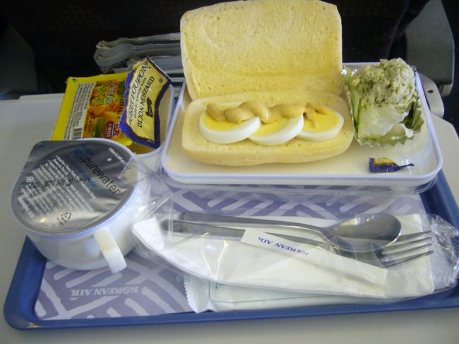 あいかわらず機内食は質素。<br /><br />という感じで、何てことない韓国旅行でした。