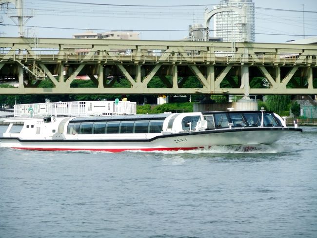 こちらは「こすもす」。後方は東武鉄道橋<br /><br />