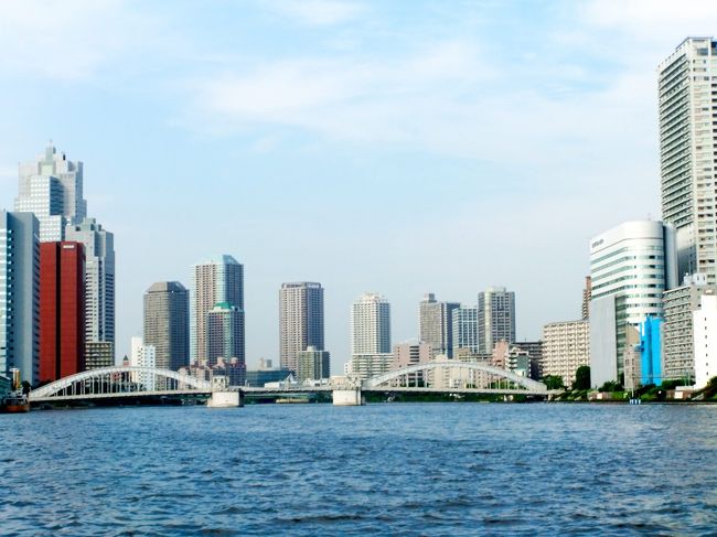 名残惜しいので振り返ります。遠くになった勝鬨橋