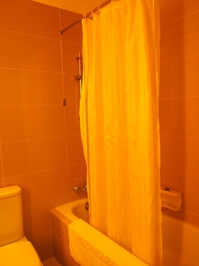 バスタブ有。<br />だけど、横幅が狭くて結構身動きとりづらい…