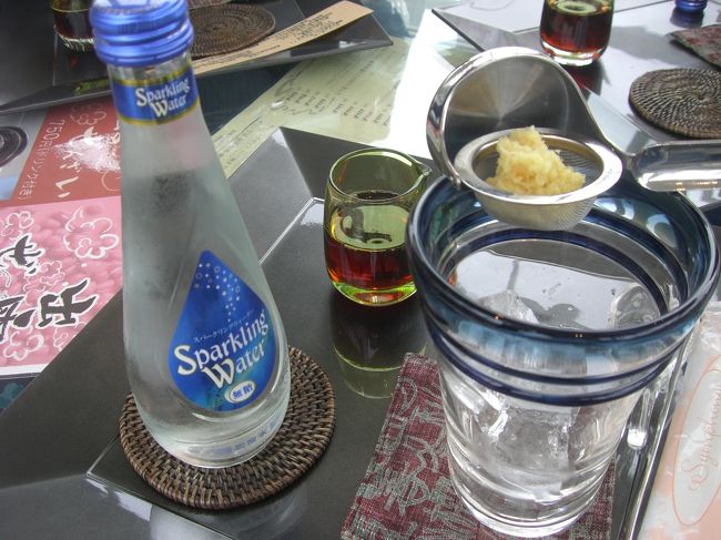 ぐるっと回って美術館？かなにかわすれましたが<br />きれいな建物の中で休憩。<br />自分で作るジンジャエールです。<br />ソーダとすりおろし生姜とシロップ。