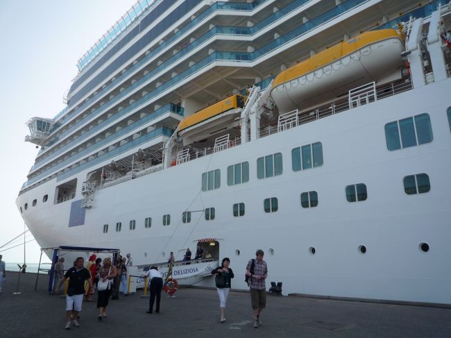 乗船から3日目の朝、船はアブダビに到着しました。バスで90分の距離を船で一晩・・・？？<br /><br />朝、いよいよ下船してアブダビ観光に行きます。船は独自のオプショナルツアーを出していて、ほとんどの人がそれを利用します。<br />私たちはF1サーキットに行きたくて、オプションを予約しようとしたのですが、人数が少なくて催行されませんでした。<br />そこで急遽ネットでサーキット見学予約を入れて、個人で行くことにしました。<br /><br />行はよいよい・・帰りは・・・<br /><br />まずは港から出るためには、港専用のバスに乗って、港の外まで行きます。そこでタクシーを捕まえて、YASマリーナサーキットまで行きました。