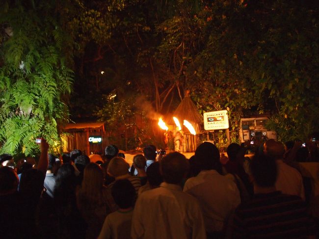 入口付近ではショーが行われていました。ファイヤー！！！！！