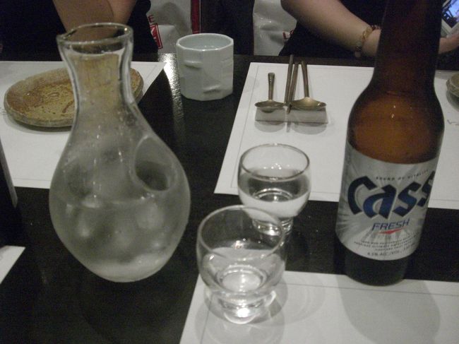 ビールとソジュで乾杯。