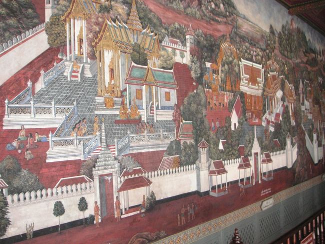 ブッダの物語の壁画。<br /><br />カンボジアを思い出す。。。<br />（こっちのほうが、カラフル♪）