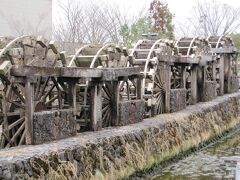 日本最大の五連水車のある、砺波チューリップ公園