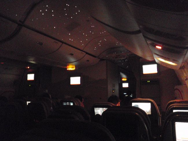 機内はこの様に星座の照明。