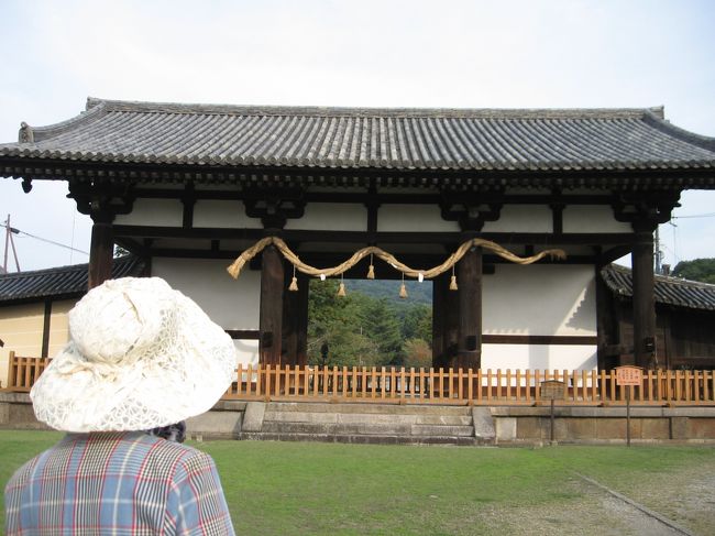 般若寺から東大寺に奈良坂を下る途中に「北山十八間戸」があるはずなのですが、とうとう見つけられませんでした。<br />忍性がハンセン病患者のために建設したと言われる日本で最古の病院・救済施設なので現在は寂れているようとはいえ見たかったのです。<br />「北山十八間戸→」の矢印方向に行ってはみたのですが。。。<br />後で奈良好きのトラベラーさんたちに聞いたところ、すぐわかるとのこと。<br /><br />孝謙さんと私のコンビならそういうこともありえると納得。<br /><br />さて、多分「北山十八間戸」を通り過ぎ、東大寺転害門前に到着。<br />南都焼き討ちに始まり数々の災難に会いながら転害門だけはほとんど創建当時天平勝宝(747〜757)の姿で残っています。<br />国宝に指定それています。