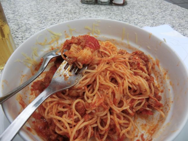 初めてのヨーロッパスでのスパゲティー・・・