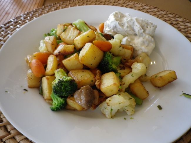 私も旦那も野菜料理を注文した。