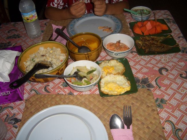 　無事、テングザルやカニクイザルも見れ、<br />いったん桟橋に戻って夕食。<br />マレーの家庭料理をいただきました。<br /><br />　この後、もう一度クルーズ。<br />キラキラ光るツリーのような土ボタルを見ました。<br />ワニも発見！<br /><br />　楽しかった♪