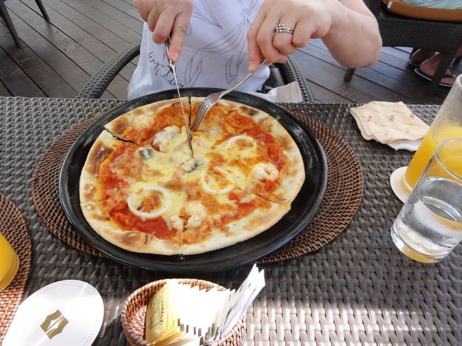 ピザ、宅配で言うとMサイズ。