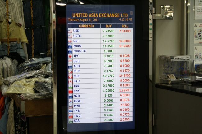 重慶マンションに行って両替。円高で１万円が１０１５ドル！<br />まさかこんな時代がくるとは。