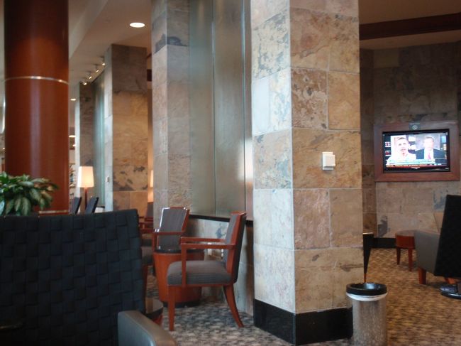 ＜8月20日＞<br />デルタ航空628便　6:55羽田発　6:05デトロイト着（飛行時間約13時間）<br /><br />デトロイトの空港で次の飛行機まで13時間待たないといけなかったので、デルタのラウンジ（50$で利用出来ます！）にずっといました。<br />写真はラウンジの中。<br />シャワーもあるし、ドリンク飲み放題だし、快適でした！