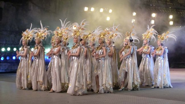 レビューもあり、なにしろ最前列ですので、目の前に美女が迫り、<br />目が合ってしまうので、こちらが恥ずかしくなりました。<br />出演者は皆プロ中のプロで、美男美女が集められていました。