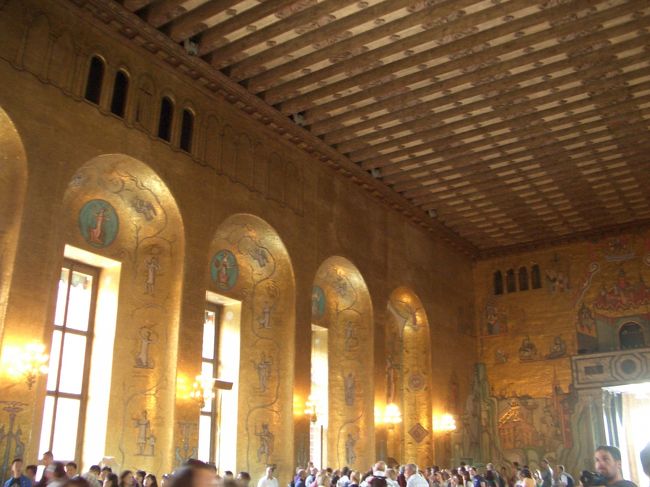 スウェーデン ストックホルム<br />市庁舎。黄金の間。