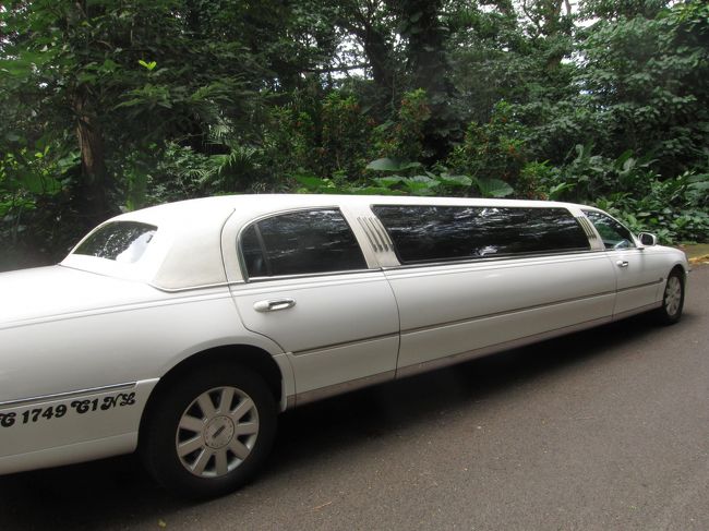 朝です。<br />今日は、午前中はマノアの滝を見に行きます。<br />午後はノースショア方向へドライブです。<br /><br />で、おろしたてのスニーカーで待っていたら、こんな車が来ちゃいました・・・<br />滝を見にハイキングに行くのに・・・。めちゃめちゃ場違い。