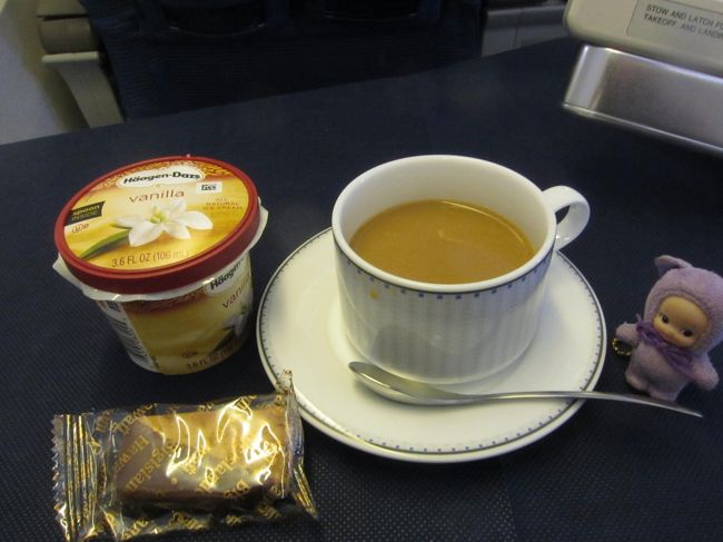 デザートはアイスクリーム。お茶受けにハワイ島でしか買えないクッキーもでてきました。<br />ごちそうさまでした。