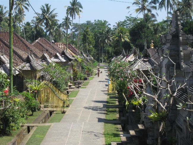 ご飯のあとは<br /><br />Pengli　Puran<br /><br />伝統的なバリスタイルの村です。<br /><br />一般家庭の台所やお庭なんかもみせてもらえて<br />すごく興味深いところだった。<br /><br />昔はとても貧しい村だったそうだけどいまは外国船の船乗りなどで出稼ぎに行き、ずいぶん暮らしは豊かになっておうちも<br />かやぶきからレンガになったりと、きれいになって行ってるそうです。